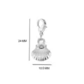 Stainless steel shell charm with lobster clasp, DIY jewelry making accessory, 24x10.5mm - Steel Color Shell Pendants