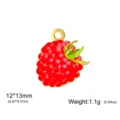 Stainless steel colorful raspberry fruit pendant charm for DIY jewelry making and cute accessories. - Lychee / Steel