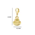Gold stainless steel shell pendant with lobster clasp diy jewelry charm size 24x10.5mm - Gold-Shell Dangle
