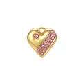 Colgante de Corazón de Acero Inoxidable Chapado en Oro 18K con Circonita Rosa DIY - Rosa / Dorado