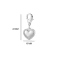 Stainless steel heart pendant charm with lobster clasp for DIY handmade jewelry making! - Silver-Heart Dangle