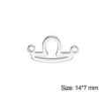 Ciondolo con segno zodiacale Bilancia doppio foro in acciaio inossidabile gioielli 14x7mm - Bilancia / 1 Pezzo / Colore acciaio