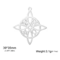 Stainless steel witch knot pendant Celtic charm jewelry accessory for necklace earrings. - Steel