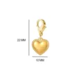 Stainless Steel Heart Pendant Gold Color Lobster Clasp DIY Jewelry Making Charm Component - Gold-Heart Dangle