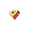 Colgante de Corazón de Acero Inoxydable Zircón Chapado en Oro 18K Accesorios de Joyería DIY - Circón Rojo / Dorado