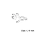ciondolo segno zodiacale in acciaio inossidabile doppio foro 13x8mm accessorio gioielli - Capricorno / 1 Pezzo / Colore acciaio