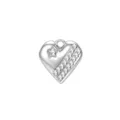 Colgante de corazón de acero inoxidable con circonitas y estrella para joyería DIY. - Circón Blanco / Color acero