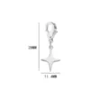 Edelstahl Stern Anhänger mit Karabiner für DIY Schmuck Zubehör Halskette und 28mm - Vierzackiger Stern Anhänger / Stahlfarben