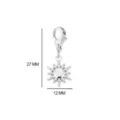 Stainless steel sun pendant with lobster clasp DIY jewelry charm 27x12mm for handmade bracelets. - Steel Color Sun Pendants