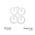 Stainless Steel African Ethnic Geometric Symbol Pendant 28x31mm Jewelry DIY Accessory - Steel