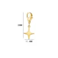 Goldfarbener Edelstahl Stern Anhänger mit Karabinerverschluss für DIY Schmuck Accessoires - Vierzackiger Stern Anhänger / Gold