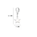 Edelstahl Stern Anhänger mit Karabinerverschluss DIY Schmuck Zubehör 22,5x9,5mm - Stern Anhänger / Stahlfarben