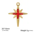 Stainless steel 3D rhinestone North Star pendant for DIY jewelry making and accessories. - Gold-Tone North Star Pendant (Red Rhinestone)