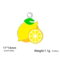Stainless steel lemon fruit charm pendant cute DIY jewelry accessory for handmade crafts - Lemon / Steel