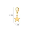 Goldfarbener Stern Anhänger mit Karabinerverschluss Edelstahl DIY Schmuck für Armband Kette 22.5mm - Stern Anhänger / Gold