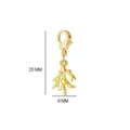 Golden stainless steel coral branch pendant charm with lobster clasp for DIY jewelry making - Gold - Short Coral Pendant