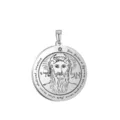 Solomon stainless steel round pendant talisman necklace keychain backpack car accessory 35x38mm - Solomon Seal Pattern 34(34) / Steel