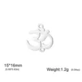 Edelstahl Om Symbol Yoga Anhänger Charm DIY Schmuck Zubehör Verbinder 15x16mm leichtsilber - Om Anhänger / Stahlfarben