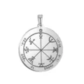 Stainless steel Solomon round pendant necklace talisman occult vintage amulet jewelry. - Solomon Seal Pattern 01(01) / Steel
