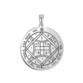 Solomon round stainless steel pendant talisman amulet necklace keychain car hanging ornament 35mm - Solomon Seal Pattern 02(02) / Steel