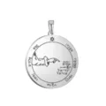 Solomon round stainless steel pendant 35x38mm occult talisman amulet necklace accessory - Solomon Seal Pattern 05(05) / Steel