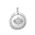 Stainless steel Solomon seal round pendant necklace keychain DIY accessory for men women - Solomon Seal Pattern 06(06) / Steel