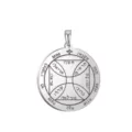 Stainless steel Solomon seal round pendant necklace amulet vintage occult jewelry accessory - Solomon Seal Pattern 08(08) / Steel