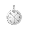 Stainless Steel Solomon Seal Pendant Round Talisman Amulet Necklace Jewelry Accessory - Solomon Seal Pattern 12(12) / Steel