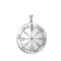 Stainless steel Solomon seal round pendant amulet talisman necklace accessory variant item. - Solomon Seal Pattern 16(16) / Steel