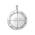 Solomon seal round stainless steel pendant amulet necklace charm accessory item for daily wear. - Solomon Seal Pattern 17(17) / Steel
