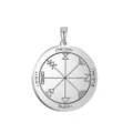 Solomon seal stainless steel round pendant talisman necklace keychain backpack accessory - Solomon Seal Pattern 22(22) / Steel