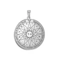 Solomon seal round stainless steel pendant necklace accessory silver talisman jewelry charm - Solomon Seal Pattern 23(23) / Steel