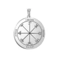 Stainless steel Solomon seal round pendant amulet occult jewelry necklace accessory charm - Solomon Seal Pattern 27(27) / Steel
