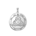 Stainless steel Solomon seal pendant necklace talisman amulet religious jewelry round charm - Solomon Seal Pattern 29(29) / Steel
