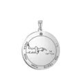 Stainless steel Solomon round pendant necklace amulet jewelry accessory 35x38mm silver charm - Solomon Seal Pattern 31(31) / Steel