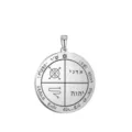Stainless steel Solomon seal round pendant talisman necklace amulet mystical vintage jewelry - Solomon Seal Pattern 36(36) / Steel
