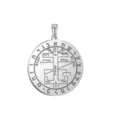 Stainless steel Solomon seal round pendant amulet talisman necklace fashion jewelry gift accessory - Solomon Seal Pattern 37(37) / Steel