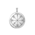 Stainless steel Solomon seal pendant necklace vintage amulet jewelry accessory for men and women - Solomon Seal Pattern 40(40) / Steel