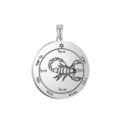 Stainless steel scorpion pendant Solomon seal round necklace amulet jewelry accessory 35mm - Solomon Seal Pattern 44 (44) / Steel