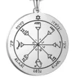 Solomon stainless steel round pendant occult talisman necklace keychain car accessory variant style - Solomon Seal Pattern 45 (45) / Steel