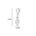 Stainless steel diamond shaped charm with lobster clasp, featuring 25mm height and 6.6mm width. - Steel - Rhombus Pendant