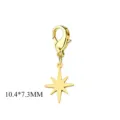 Goldener Edelstahl Stern Anhänger mit Karabinerverschluss für DIY Schmuck 10.4x7.3mm - Stern Anhänger / Gold
