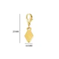 Golden Stainless Steel Lobster Clasp Diamond Pendant DIY Charm Jewelry Accessory Parts - Gold - Rhombus Pendant