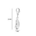 Stainless steel feather charm pendant with lobster clasp DIY jewelry making accessory. - Steel Color - Feather Pendant
