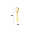 Goldener Edelstahl Blitz Anhänger mit Karabinerverschluss, DIY Schmuck Zubehör 23 mm - Blitz-Anhänger / Gold
