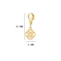 Edelstahl Kleeblatt Anhänger mit Karabinerverschluss DIY Schmuck Zubehör Kette Armband - Hexenknoten-Anhänger (SS2023021301) / 20.5MMx8.4MM / Gold
