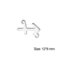 Pendente segno zodiacale Sagittario doppio foro in acciaio inossidabile DIY charm 12x8mm - Sagittario / 1 Pezzo / Colore acciaio