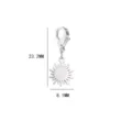 Edelstahl Sonnen Anhänger mit Karabinerverschluss für DIY Schmuckzubehör Teile - Sonnenanhänger Typ A (SS2023021301) / 23.2MMx8.1MM / Stahlfarben