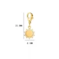 Edelstahl Sonnenanhänger mit Karabinerverschluss, DIY Schmuckherstellung Zubehör, Gold. - Sonnenanhänger Typ A (SS2023021301) / 23.2MMx8.1MM / Gold
