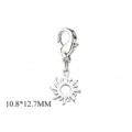 Edelstahl Sonne Anhänger mit Karabinerverschluss für DIY Schmuckherstellung, silberfarben. - Sonnenanhänger Typ B (SS2023021301) / 10.8x12.7MM / Stahlfarben